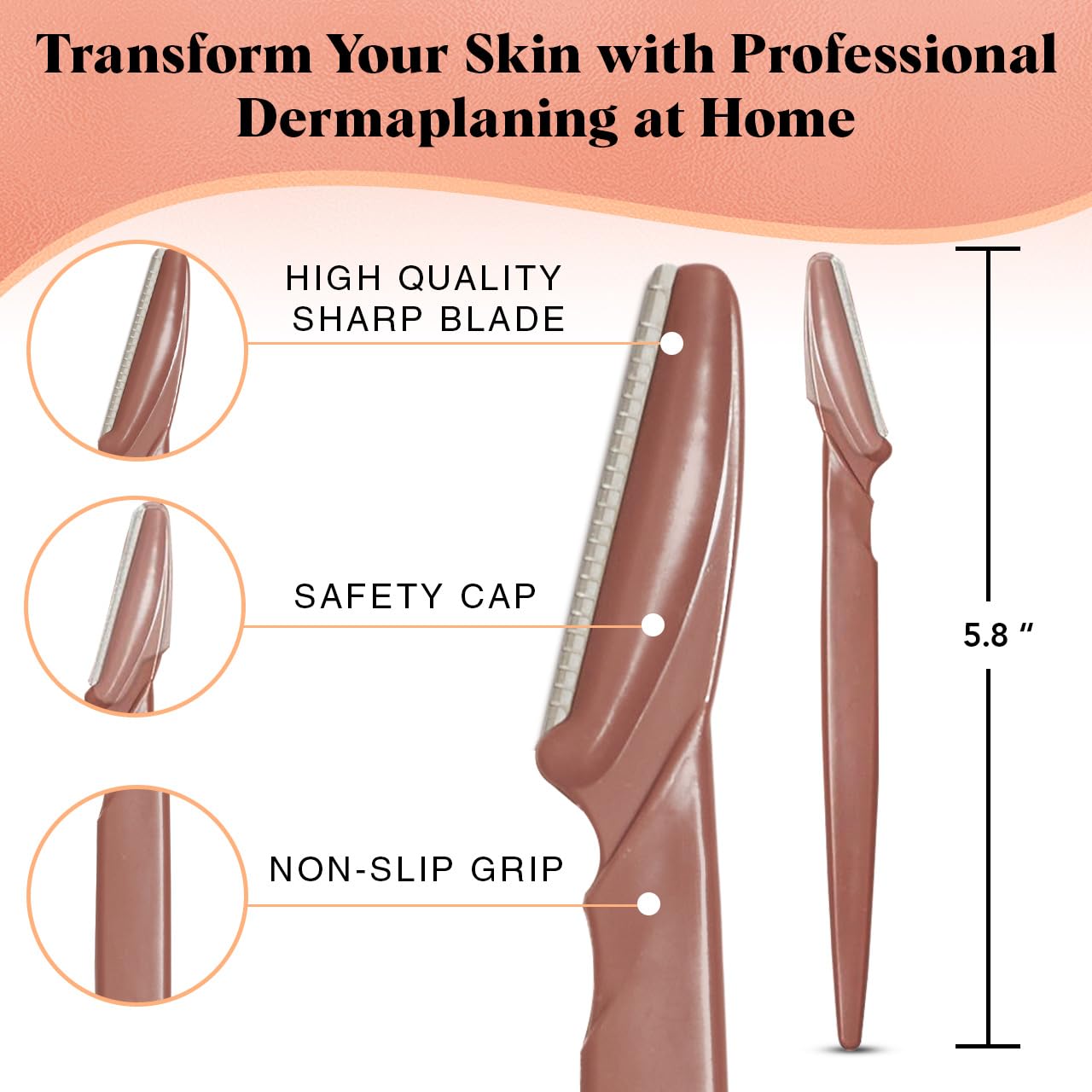 Facial & Eyebrow Razors – 12-Pack (Terracotta)
