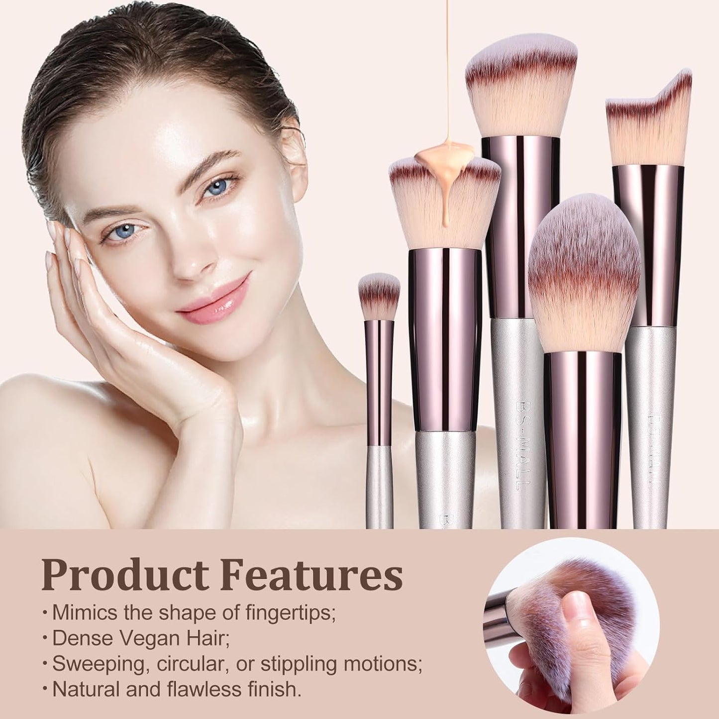 Juego de 18 brochas de maquillaje con estuche